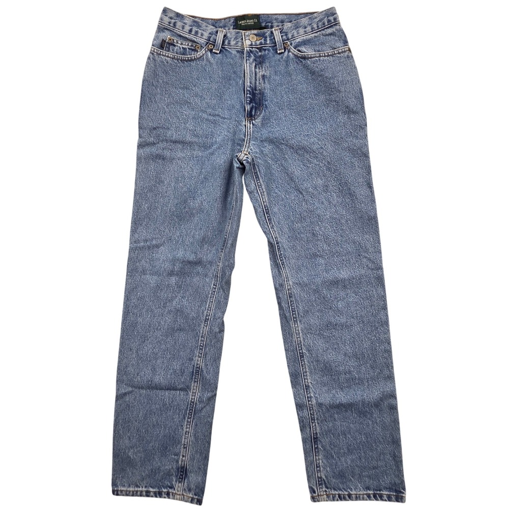 Lauren Jeans Co. High Rise Relaxed Fit Mom Jeans Denim Blue Womens Size 8
